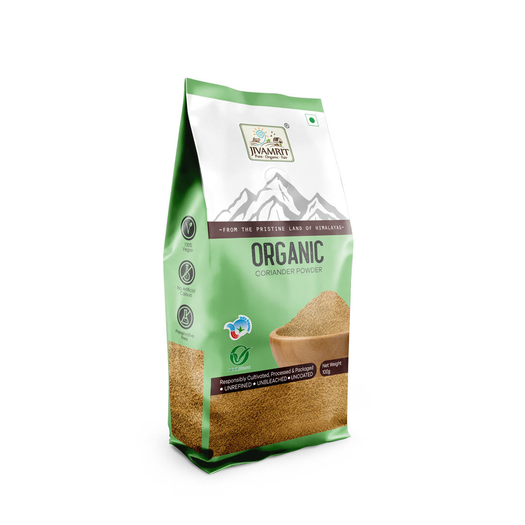 Organic Coriander Powder 100g - Organic Healthy Spices – Jivamrit Organic