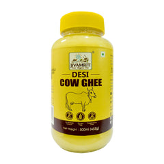 Jivamrit Organic Desi Cow Ghee 500ml | Glass Jar | Bilona Method | Organically Made Danedar Ghee | Natural & Healthy | Lab Tested