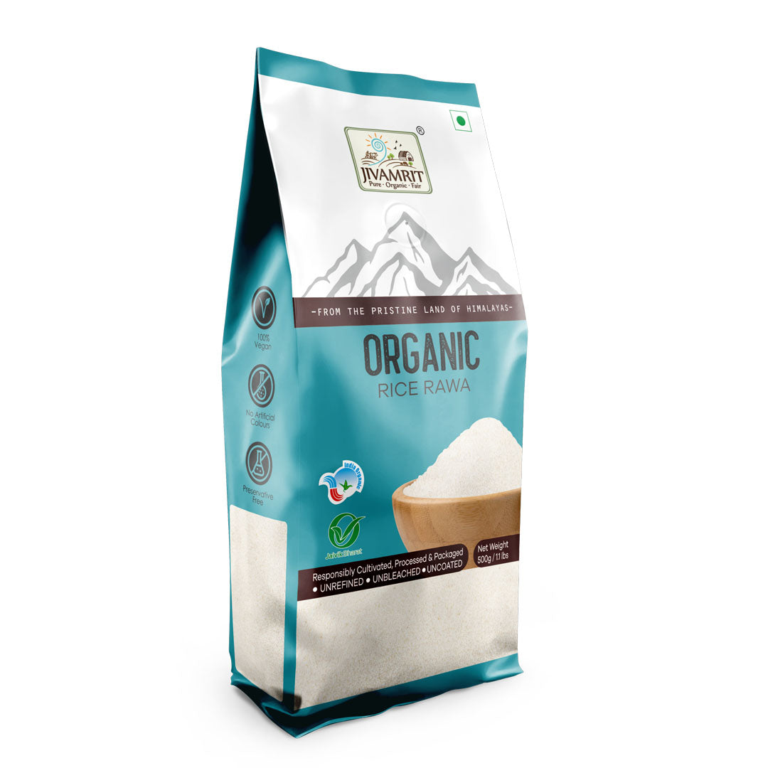 Organic Rice Rawa 500g - 100% Vegan, Unpolished, Gluten Free And No Pesticides