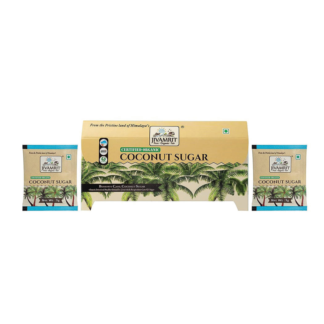 Organic Coconut Sugar Sachets/Pouch 125 Gram (5 Gram X 25 Nos)