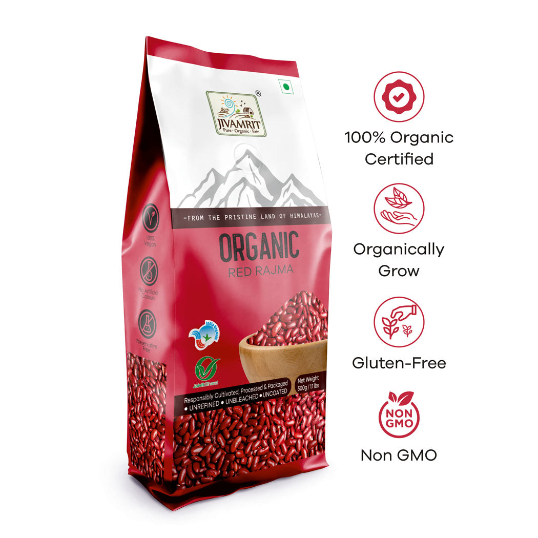 Organic Red Rajma Whole 500 Gram - Organic Rajma