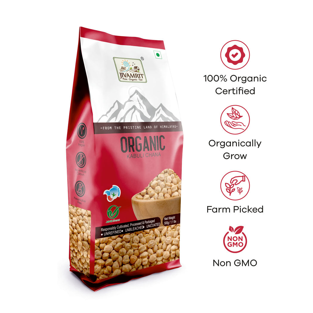 Organic Kabuli Chana 500 Gram - Organic Chickpea