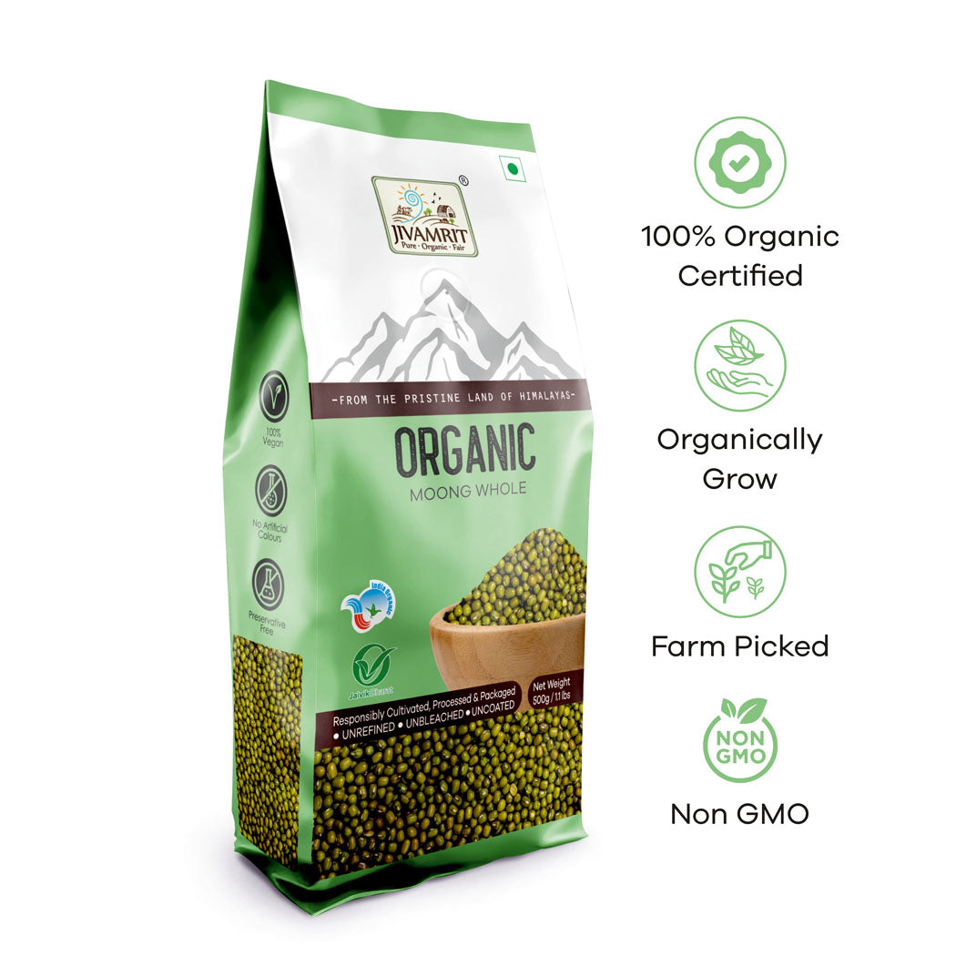 Organic Moong Whole 500g - Organic Green Gram Whole