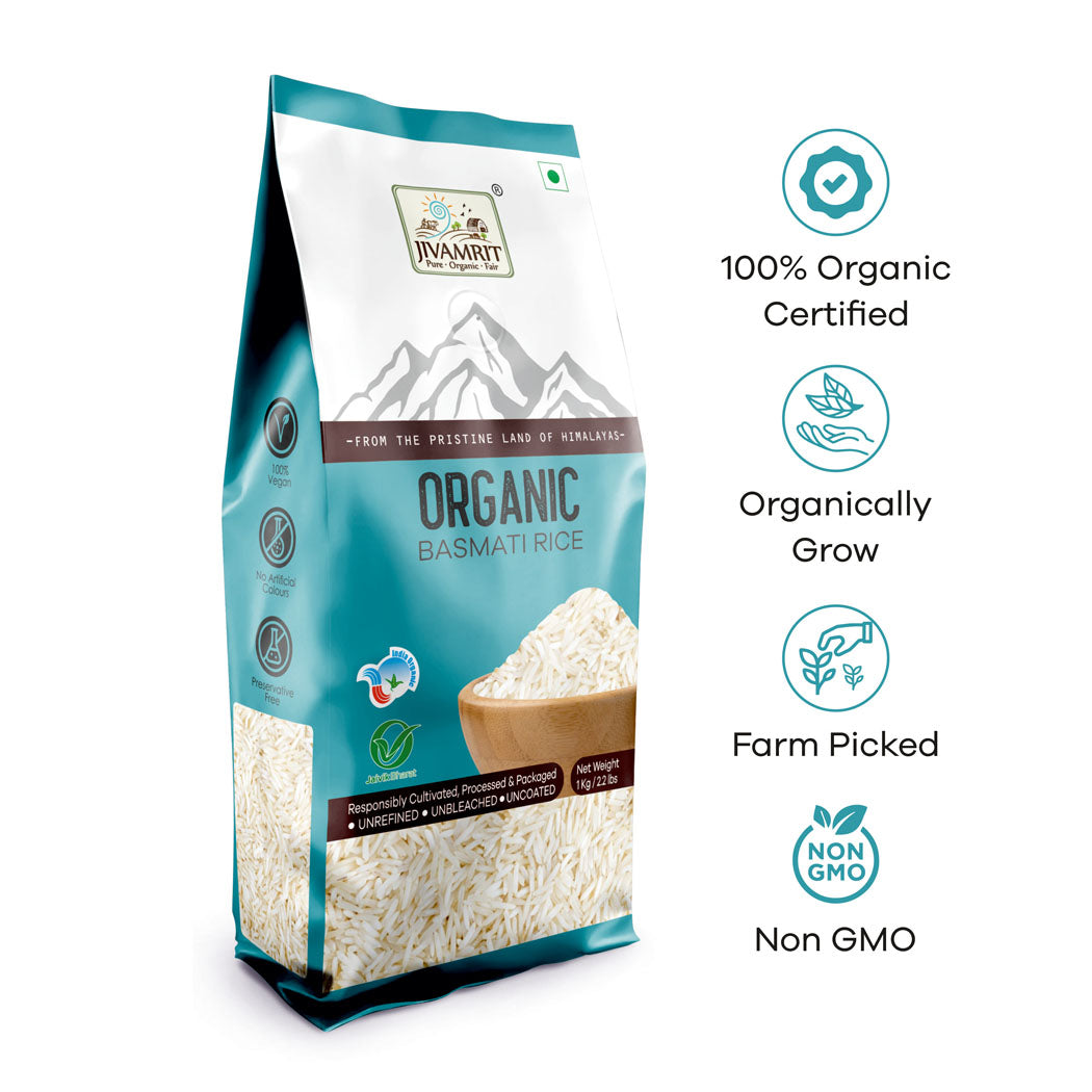 Organic Basmati White Rice 1 Kg - Organic Rice