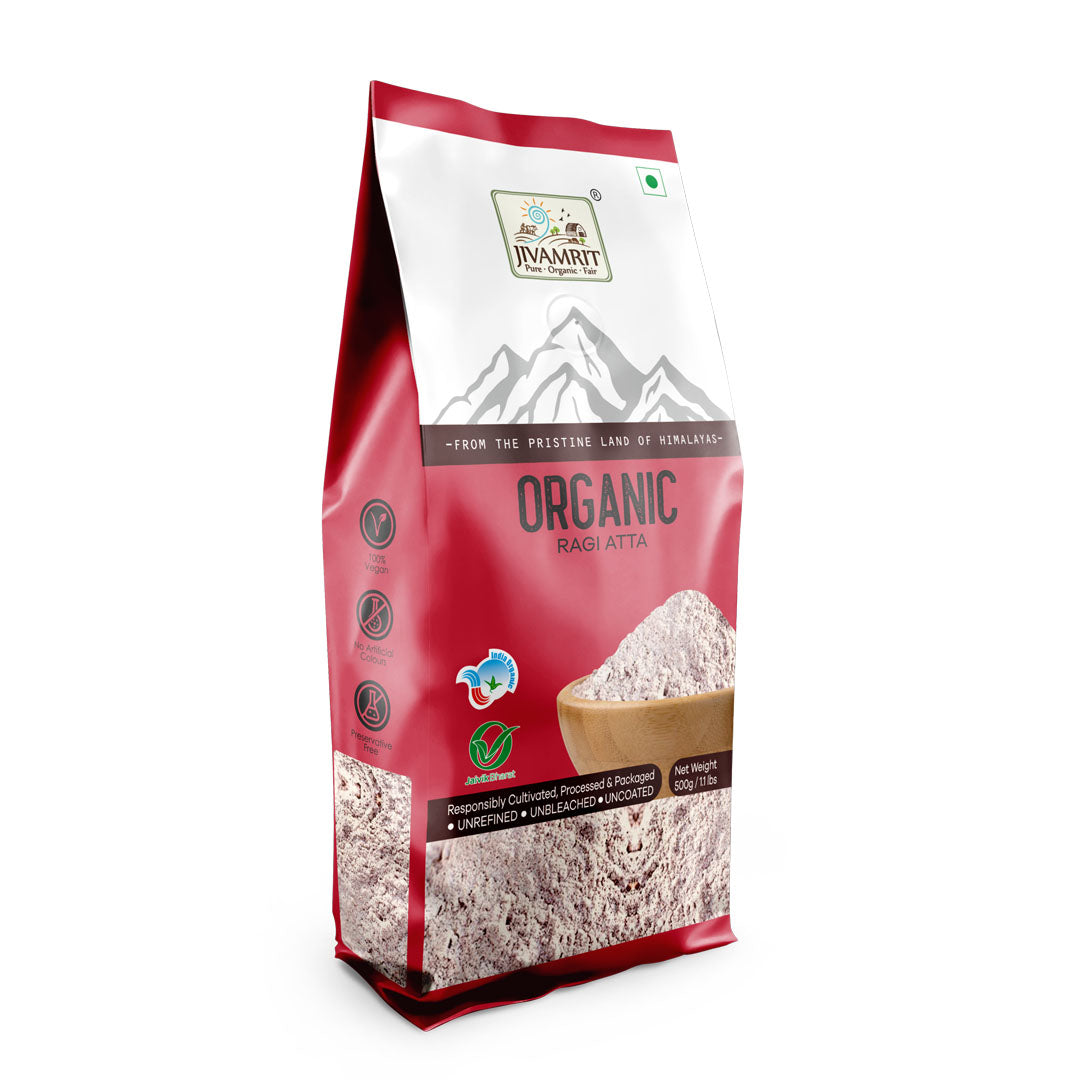 Organic Ragi Organic Ragi Flour 500g - Organic Healthy Flour – Jivamrit Organic